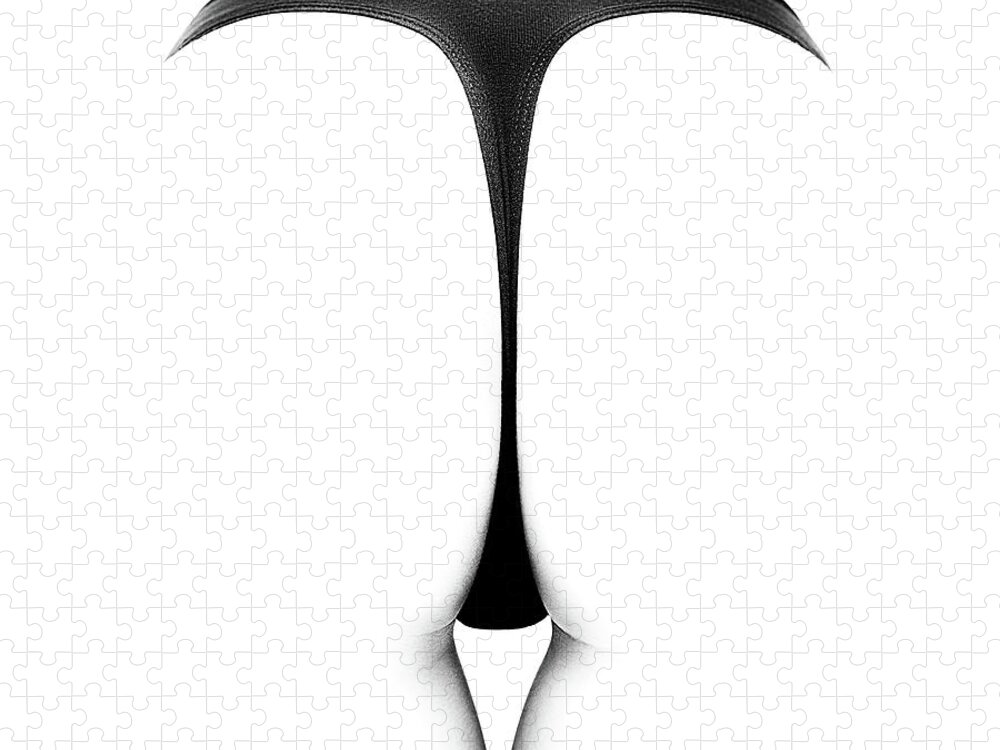 Woman Puzzle featuring the photograph Sensual abstract buttocks by Johan Swanepoel