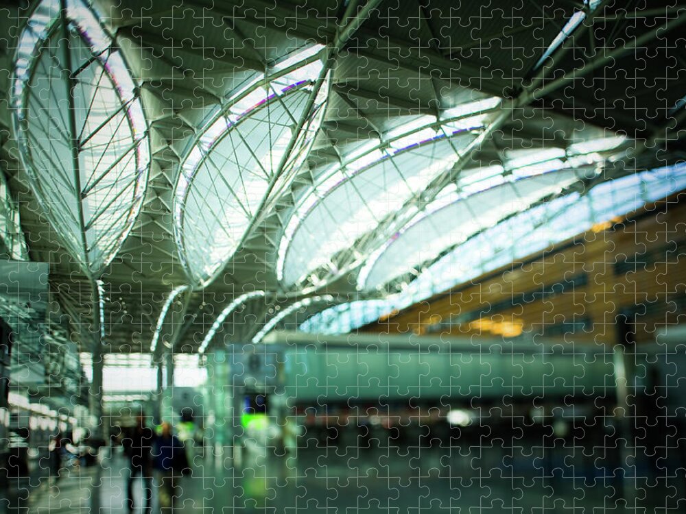 San Francisco Jigsaw Puzzle featuring the photograph Sfo International Terminal Abstract by Halbergman
