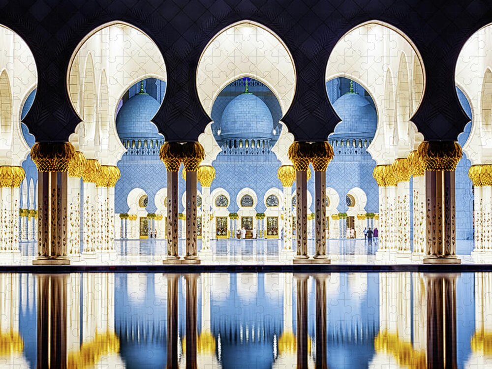Symmetry Jigsaw Puzzle featuring the photograph Sheikh Zayed Grand Mosque #2 by Nicole Young