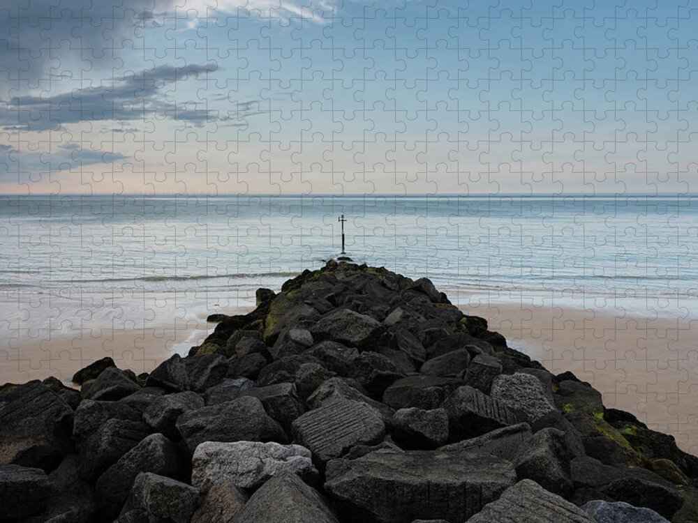 Beach Jigsaw Puzzle featuring the photograph Sheringham rocks by Scott Lyons