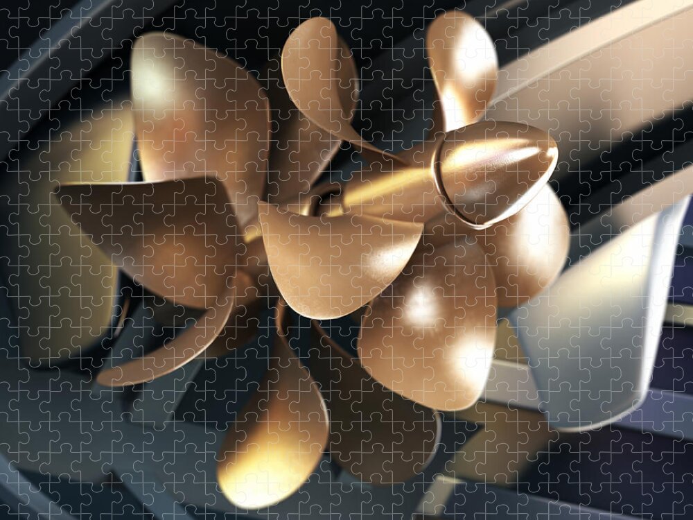 Engine Jigsaw Puzzle featuring the photograph Ship Propeller by Adventtr