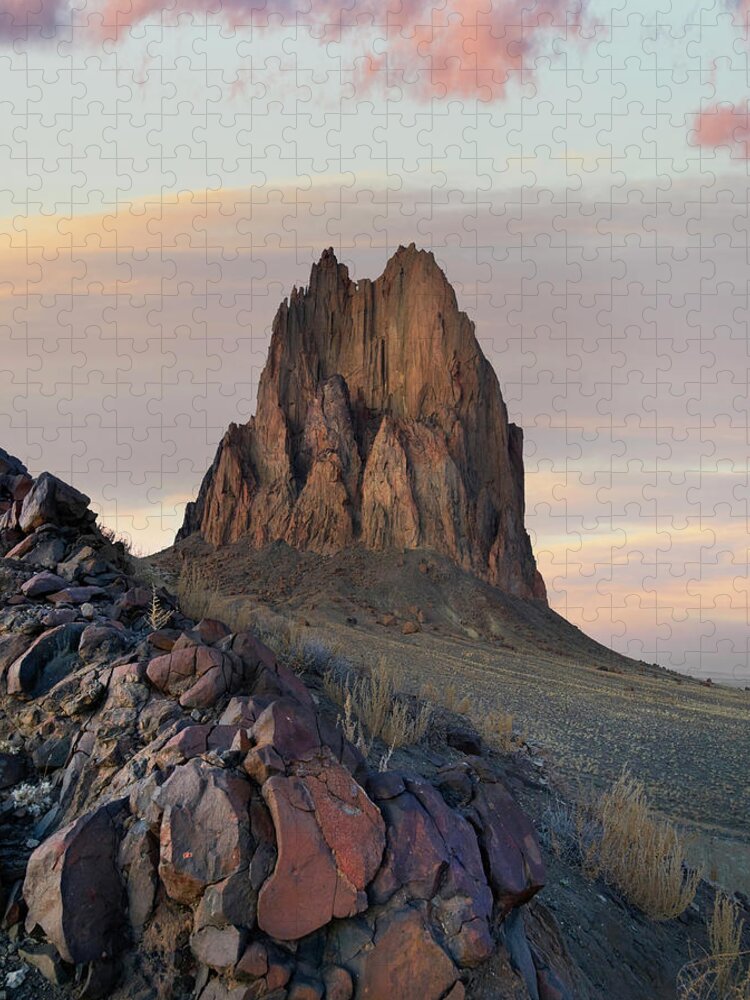 00559673 Jigsaw Puzzle featuring the photograph Ship Rock Sunset, New Mexico by Tim Fitzharris