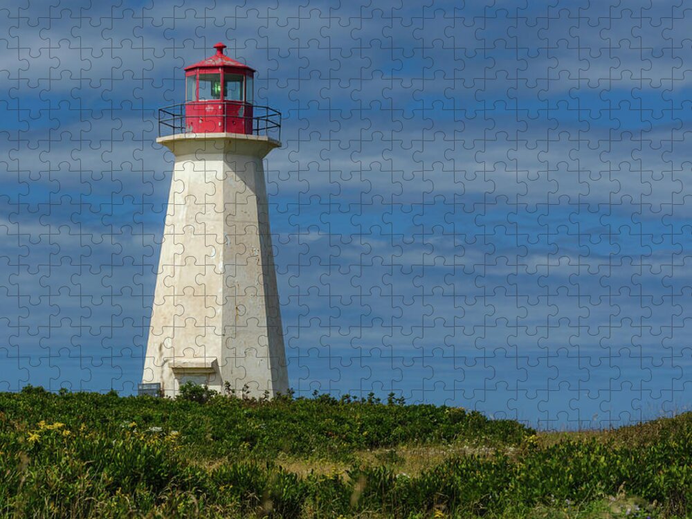 Naufrage Pond Jigsaw Puzzle featuring the photograph Shipwreck Point Lighthouse by Douglas Wielfaert