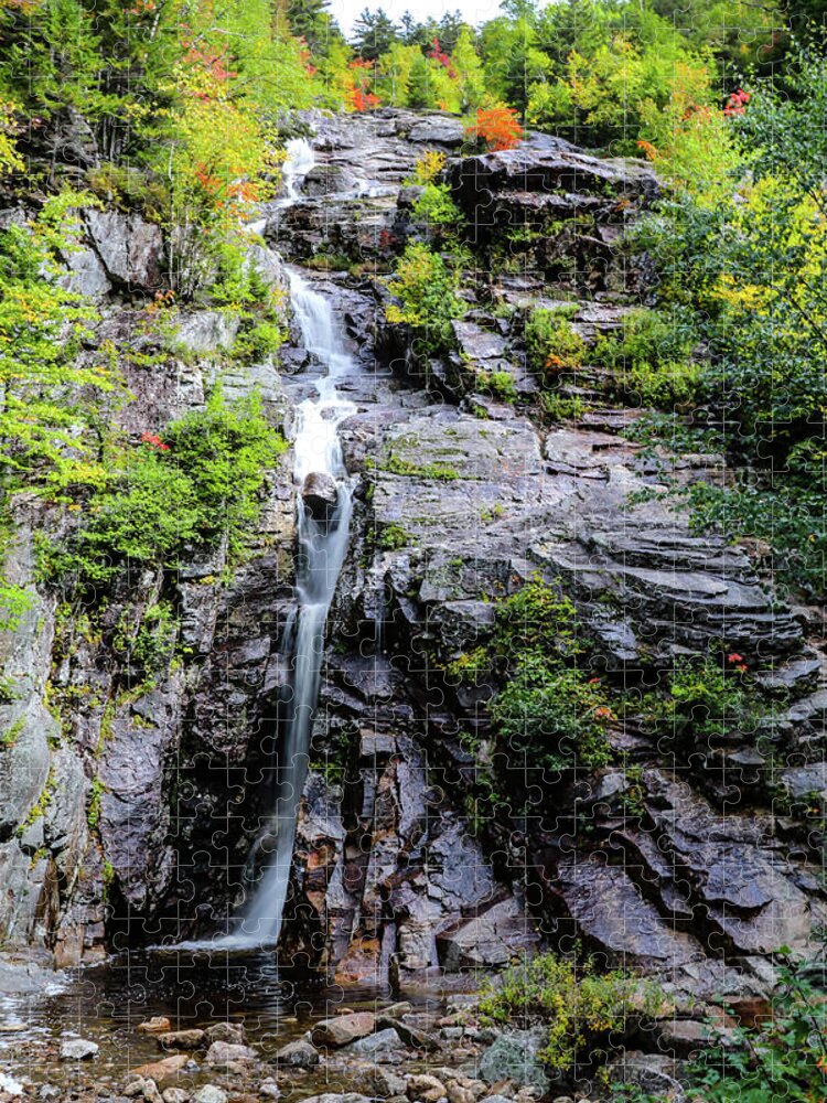 Autumn Foliage Jigsaw Puzzle featuring the photograph Silver Cascade New Hampshire by Jeff Folger