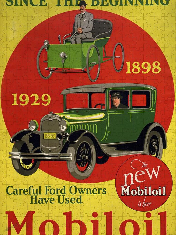 Vintage Jigsaw Puzzle featuring the painting Since The Beginning Careful Ford Owners Have Used by Anonymous