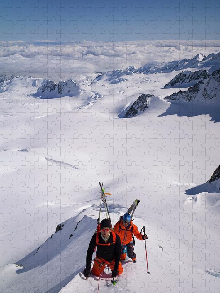 Estock Jigsaw Puzzle featuring the digital art Ski Area Above Fox Glacier, New Zealand by Francesco Tremolada