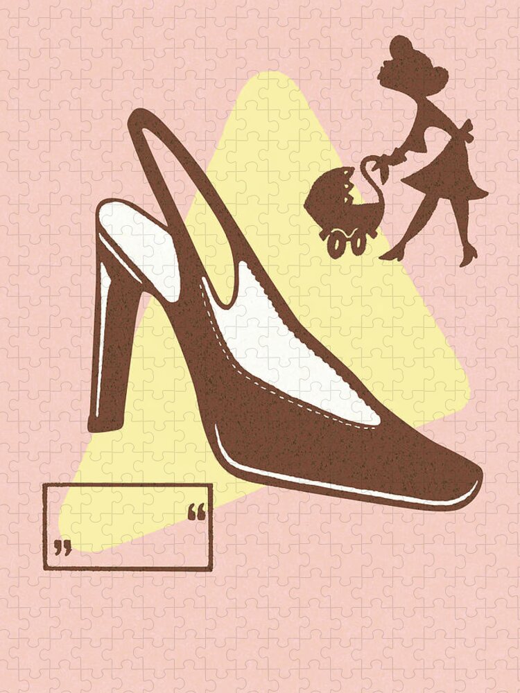 Accessories Jigsaw Puzzle featuring the drawing Slingback heel by CSA Images