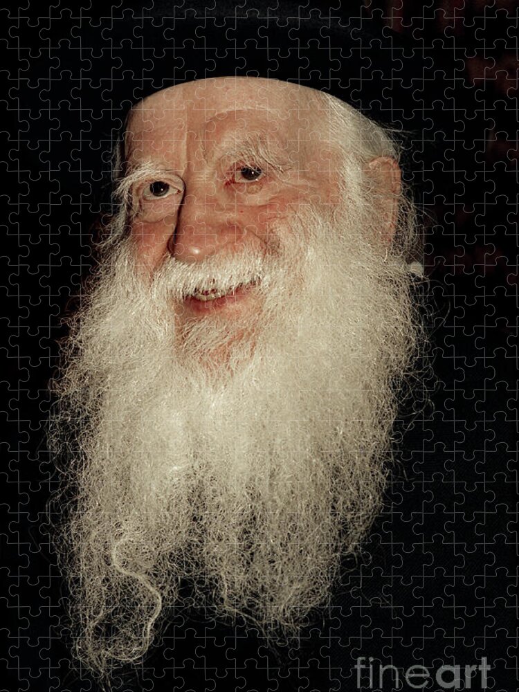 Segal Jigsaw Puzzle featuring the photograph Smiling Study of Rabbi Yehuda Zev Segal - Doc Braham - All Rights Reserved by Doc Braham