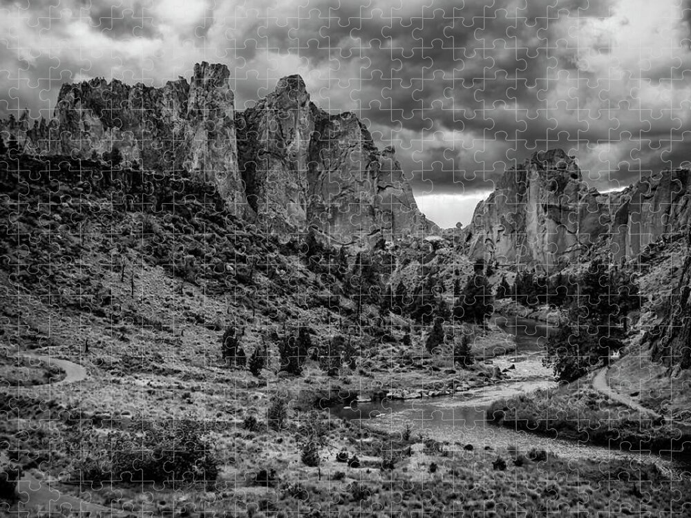 Oregon Jigsaw Puzzle featuring the photograph Smith Rock Drama by Steven Clark