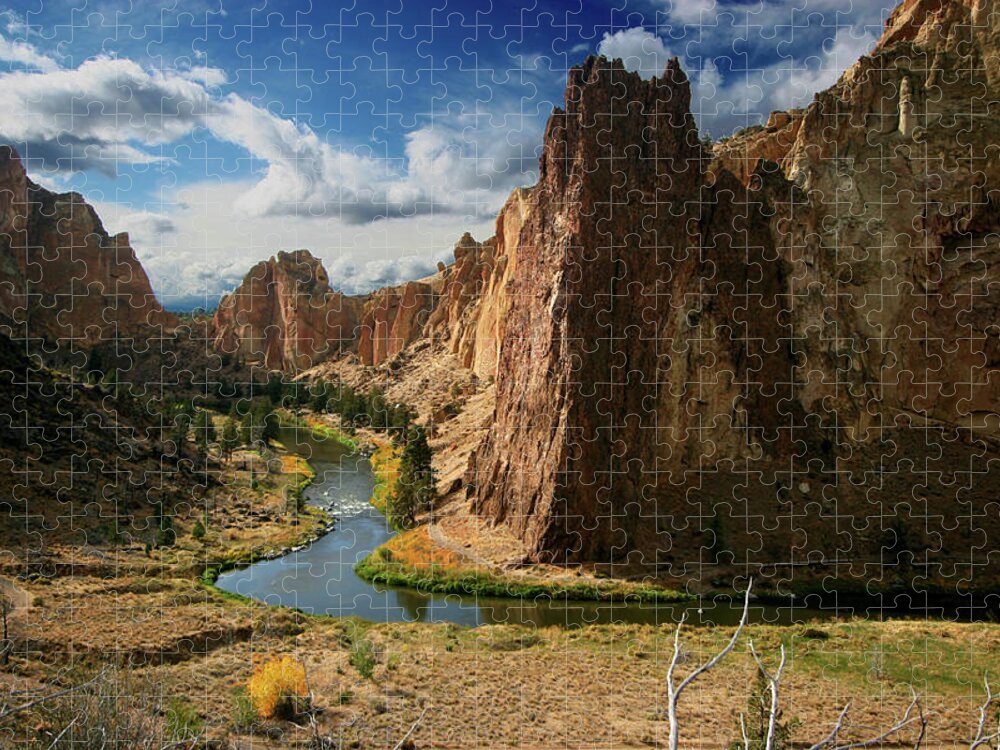 Scenics Jigsaw Puzzle featuring the photograph Smith Rock In Autumn by Photo ©tan Yilmaz