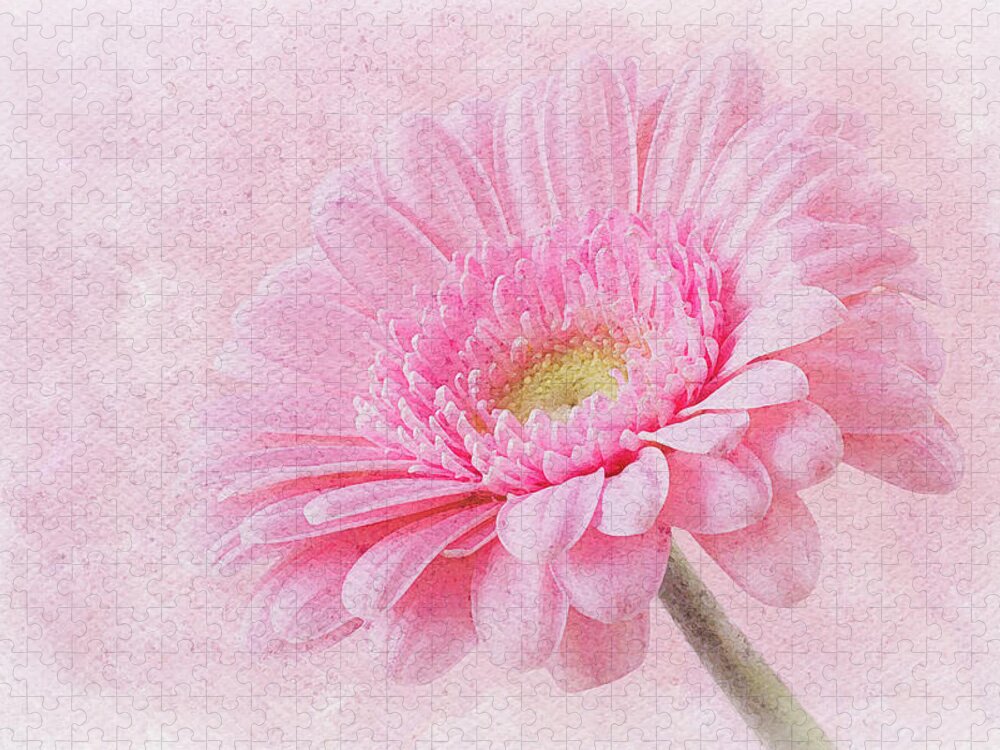 Floral Jigsaw Puzzle featuring the digital art So Pink by Tanya C Smith