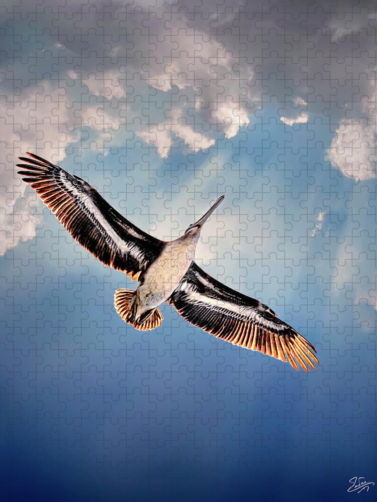 Soaring Jigsaw Puzzle featuring the photograph Soaring Overhead by Endre Balogh