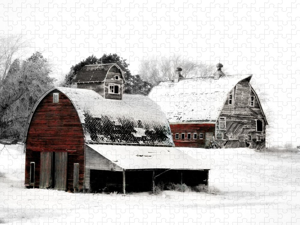 Christmas Jigsaw Puzzle featuring the photograph South Dakota Farm by Julie Hamilton