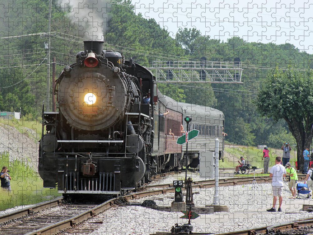 Southern #4501 Jigsaw Puzzle featuring the photograph Southern Steam 4501 Leaves Grand Junction by Joseph C Hinson