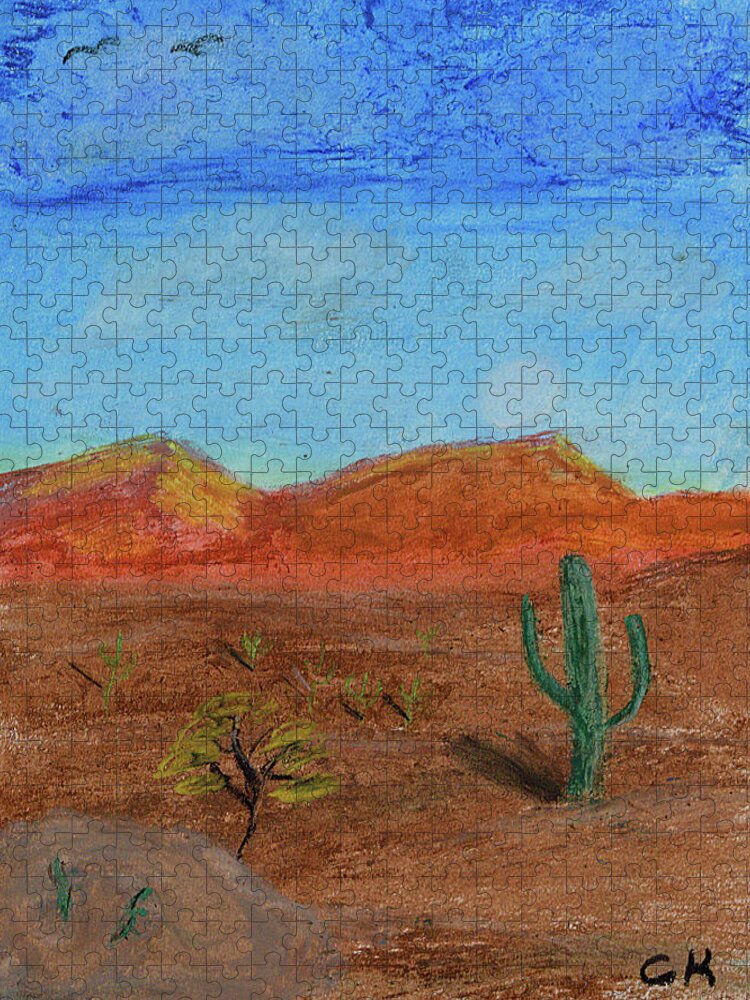 Southwest Jigsaw Puzzle featuring the pastel Southwestern Pastel by Chance Kafka