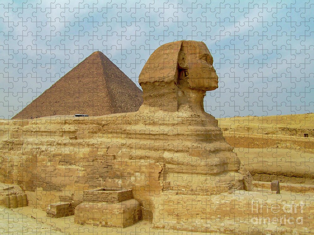 Sphinx Jigsaw Puzzle featuring the photograph Sphinx at Giza, Egypt j3 by Dr Guy Sion