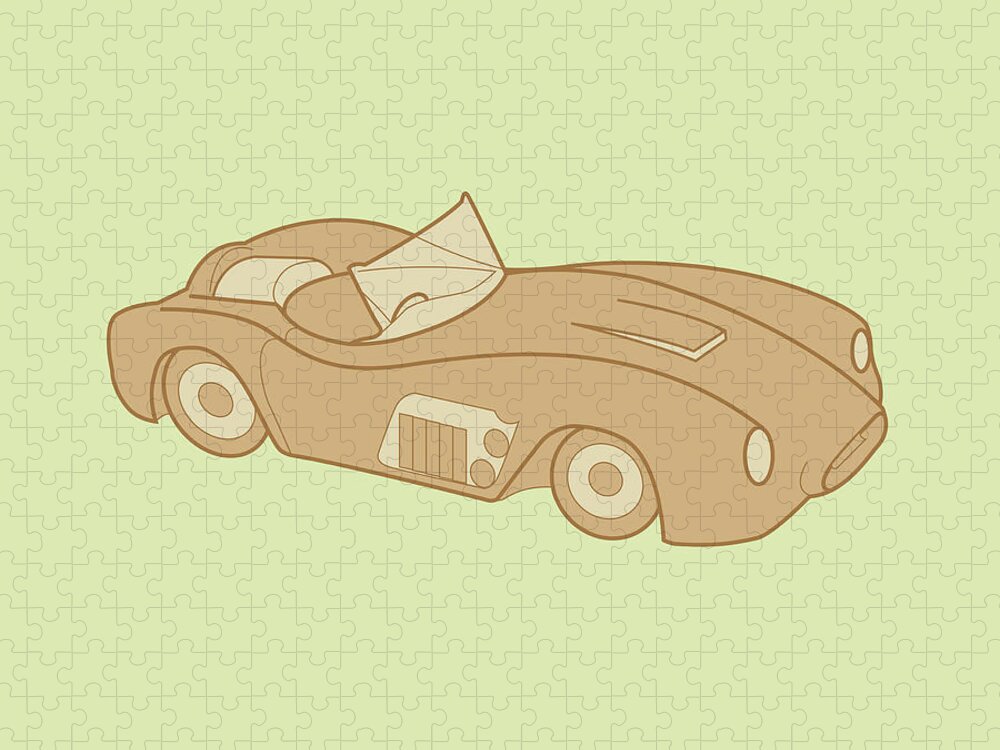 Auto Jigsaw Puzzle featuring the drawing Sports Car by CSA Images
