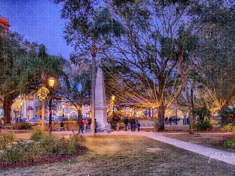 Christmas Jigsaw Puzzle featuring the photograph Ancient City Plaza Christmas by Joseph Desiderio