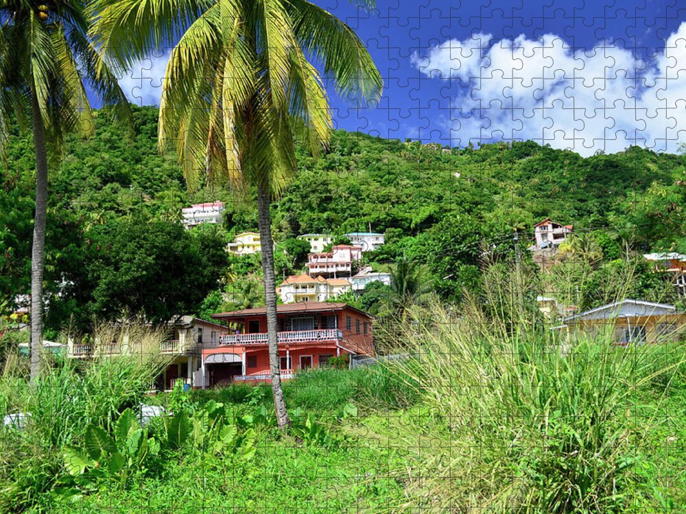 Caribbean Jigsaw Puzzle featuring the photograph St. Lucia Neighborhood by Segura Shaw Photography