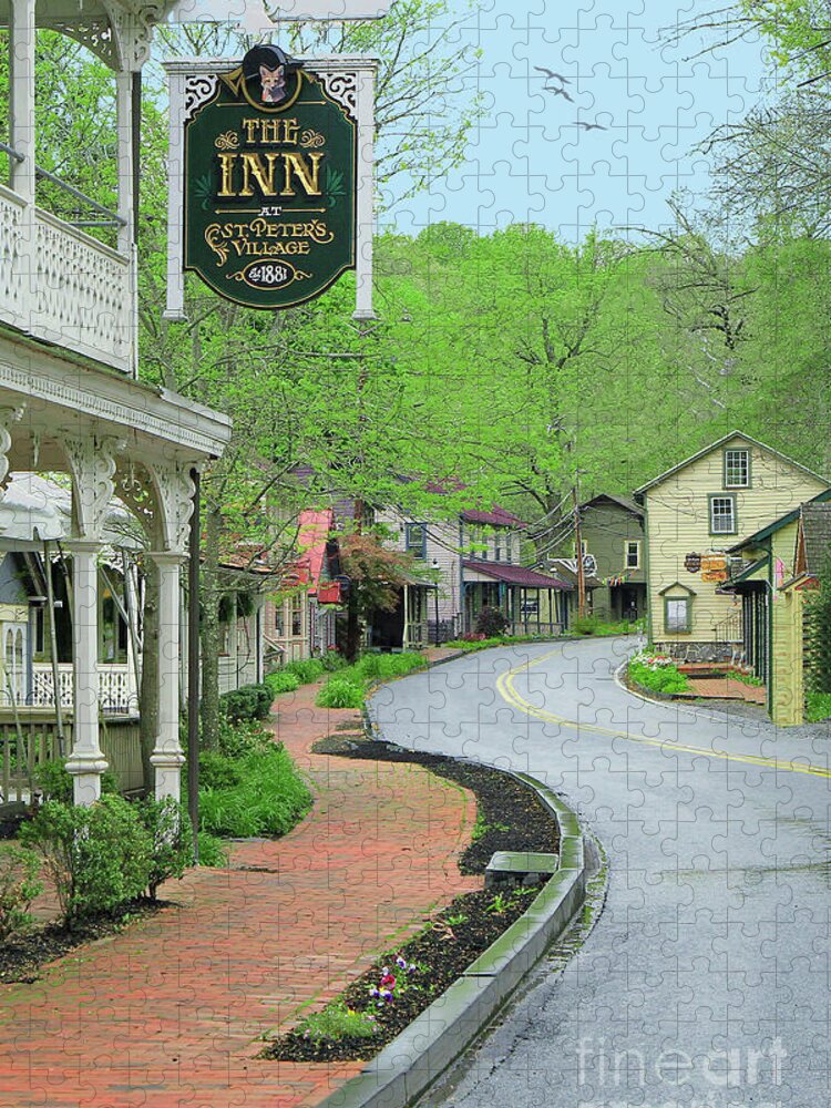 Trees Jigsaw Puzzle featuring the photograph St. Peter's Village by Geoff Crego
