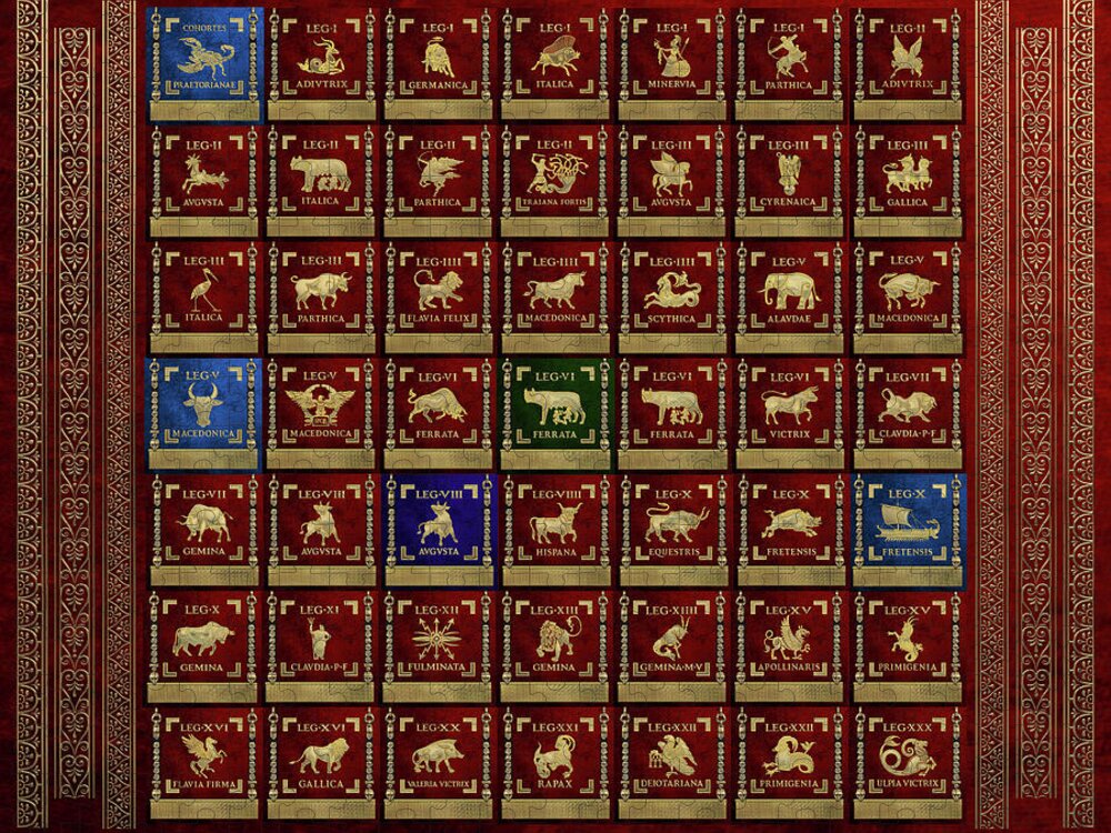 ‘rome’ Collection By Serge Averbukh Jigsaw Puzzle featuring the digital art Standards of Roman Imperial Legions - Legionum Romani Imperii Insignia by Serge Averbukh