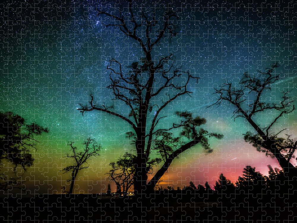 Glen Jigsaw Puzzle featuring the photograph Starry Aurora Sky by Owen Weber