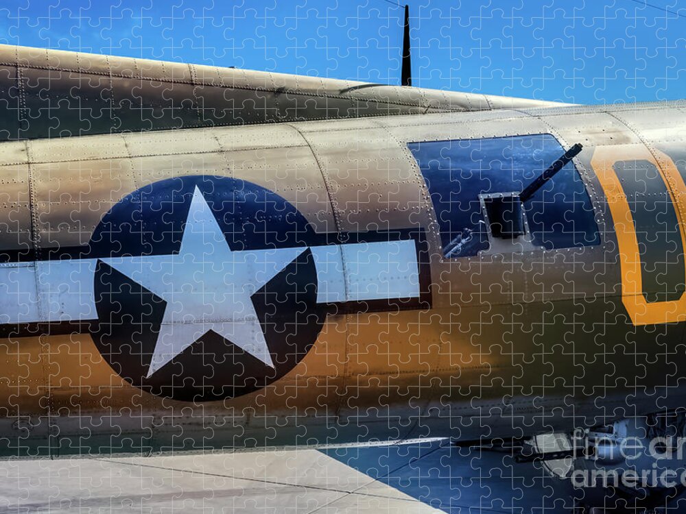 Jon Burch Jigsaw Puzzle featuring the photograph Star and Bar on a B-17 by Jon Burch Photography