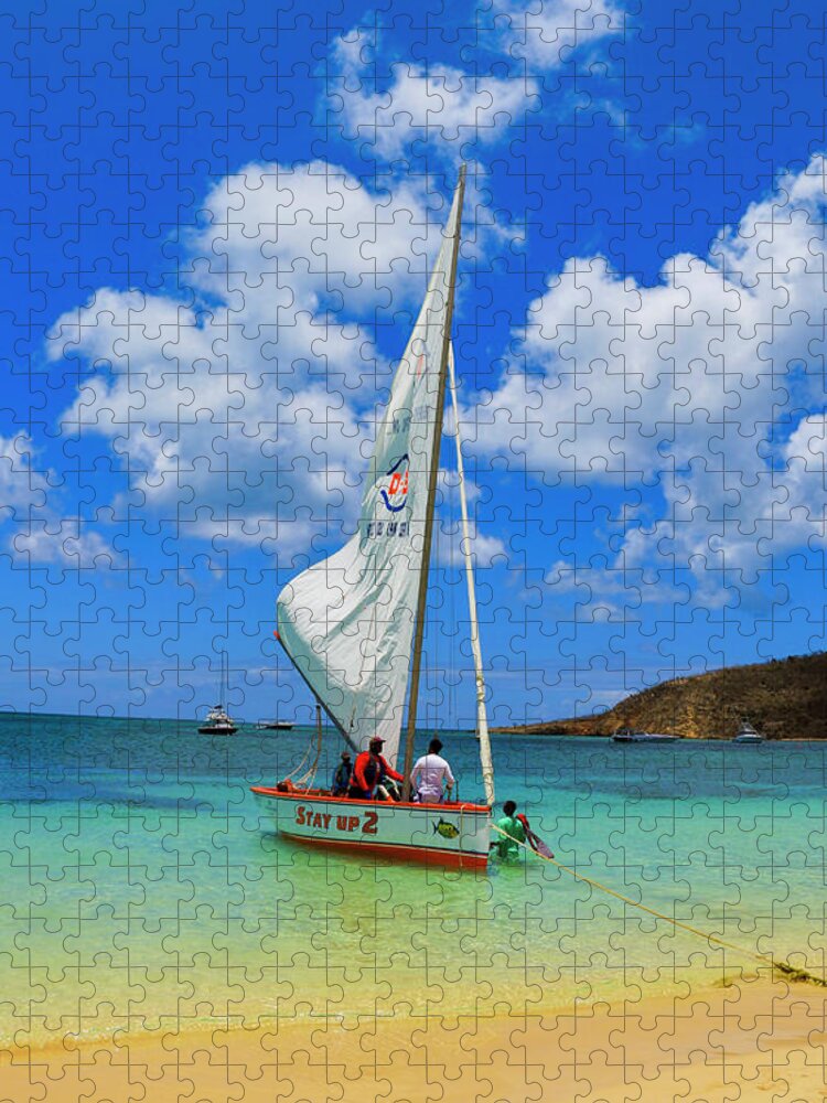 Sailboat Jigsaw Puzzle featuring the photograph Stay Up 2 Sailing in Anguilla by Ola Allen
