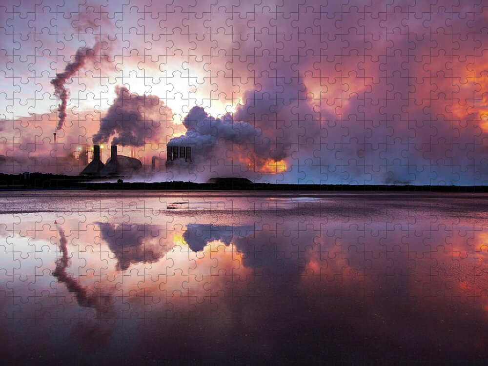 Air Pollution Jigsaw Puzzle featuring the photograph Steam Rising From Svartsengi by Ingólfur Bjargmundsson