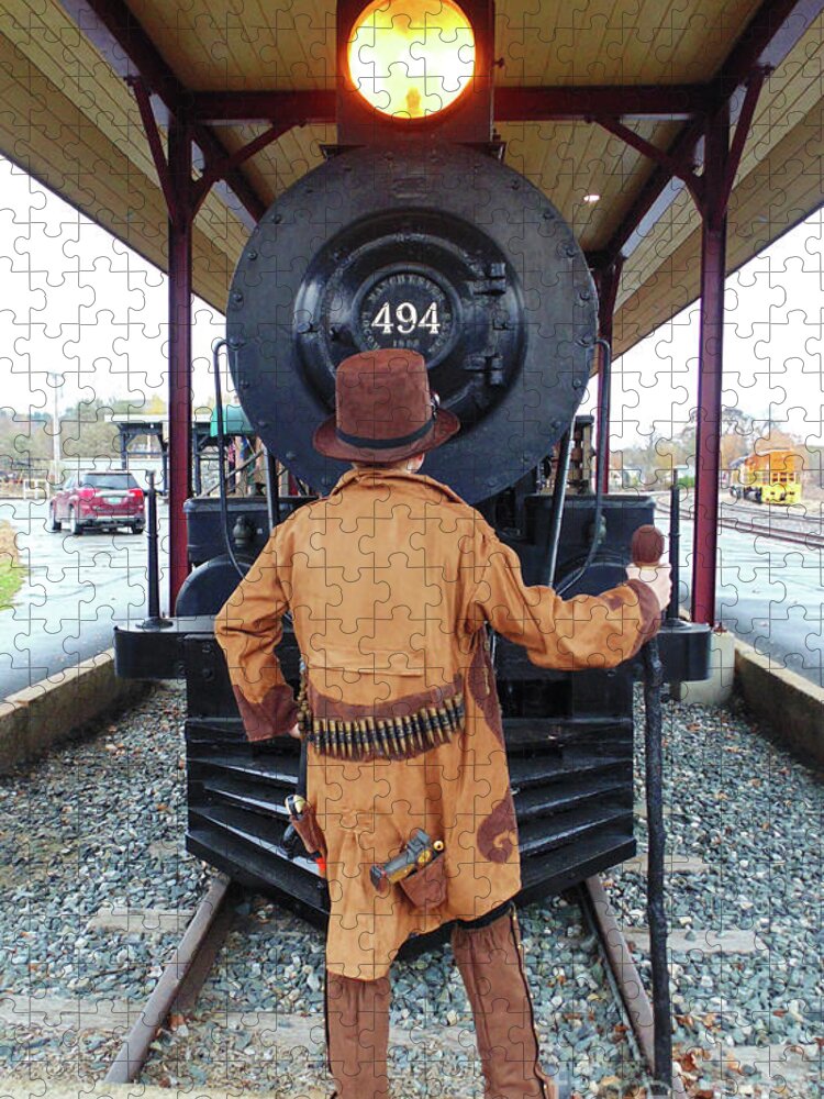 Halloween Jigsaw Puzzle featuring the photograph Steampunk Gentleman Costume 6 by Amy E Fraser