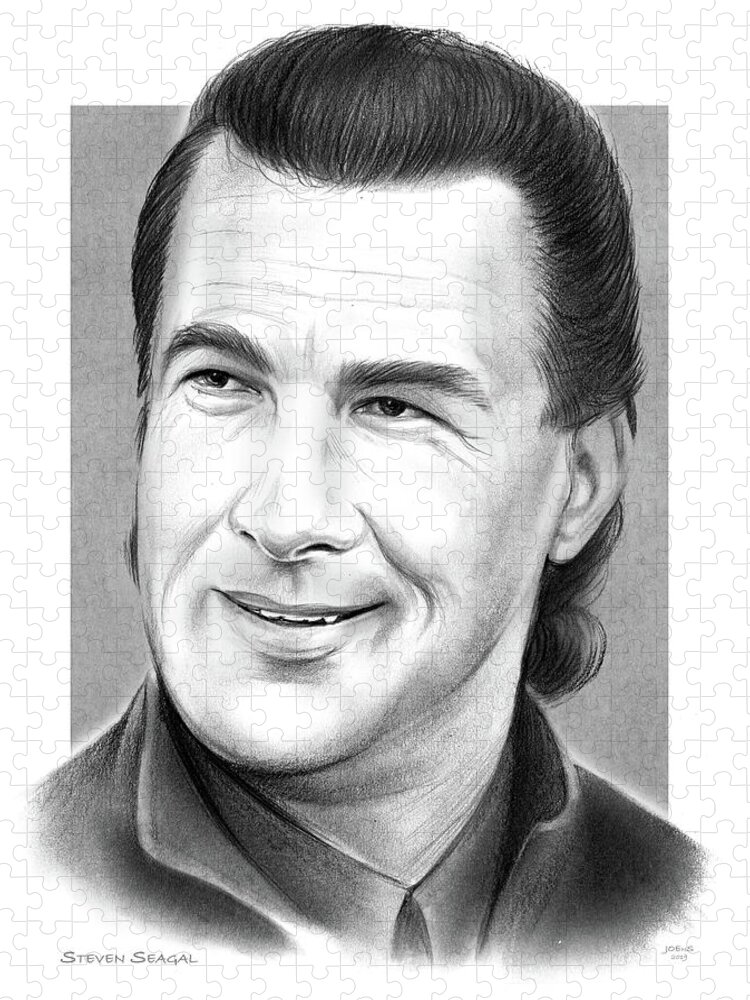 Steven Seagal Jigsaw Puzzle featuring the drawing Steven Seagal by Greg Joens