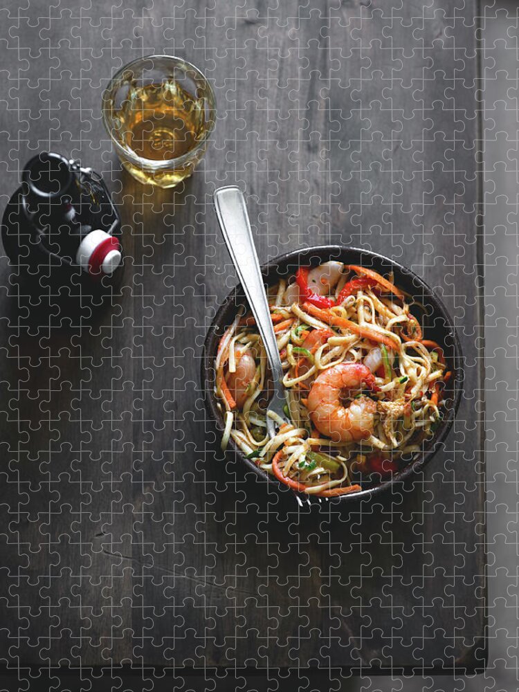 Gstaad Jigsaw Puzzle featuring the photograph Stir-fry Noodles by A.y. Photography