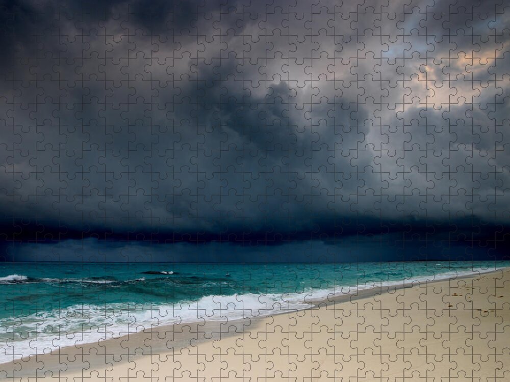 Water's Edge Jigsaw Puzzle featuring the photograph Storm At Sea by Stevegeer