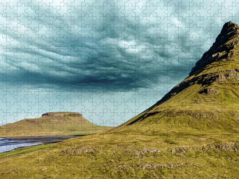 Iceland Jigsaw Puzzle featuring the photograph Stormy Church Mountain by David Letts