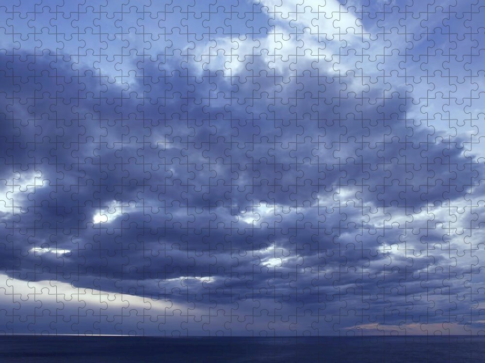 Scenics Jigsaw Puzzle featuring the photograph Stormy Sky Over The Mediterranean Sea by Studio Box