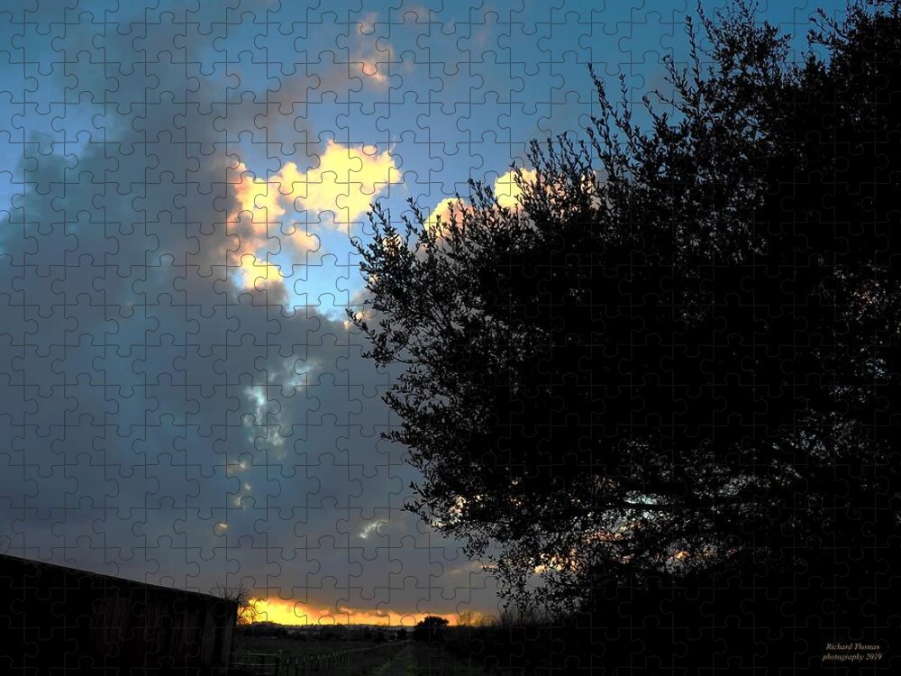 Weather Jigsaw Puzzle featuring the photograph Stormy Sundown by Richard Thomas