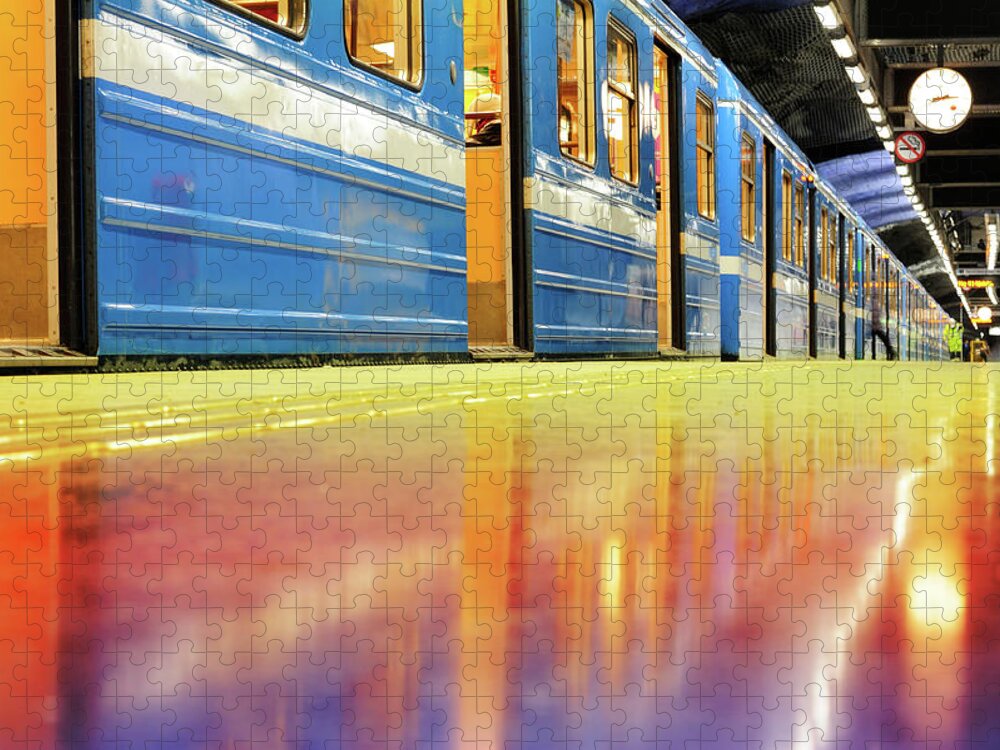 Crowd Jigsaw Puzzle featuring the photograph Subway Train by Olaser