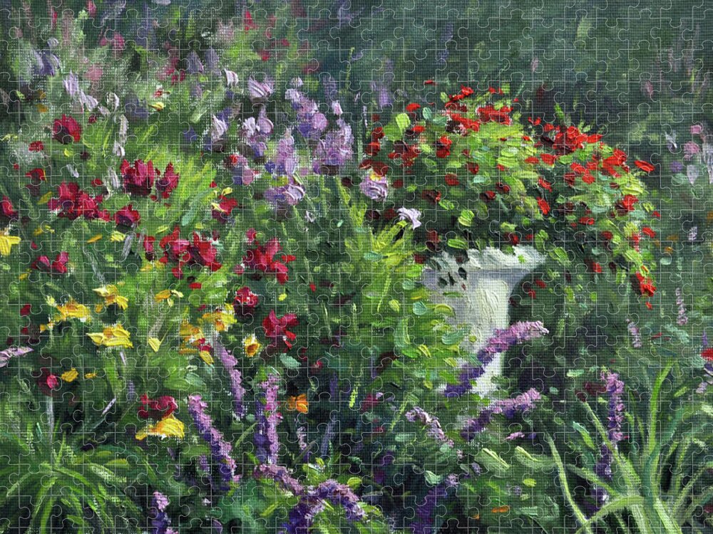 Landscape Jigsaw Puzzle featuring the painting Summer Slpendor by Rick Hansen