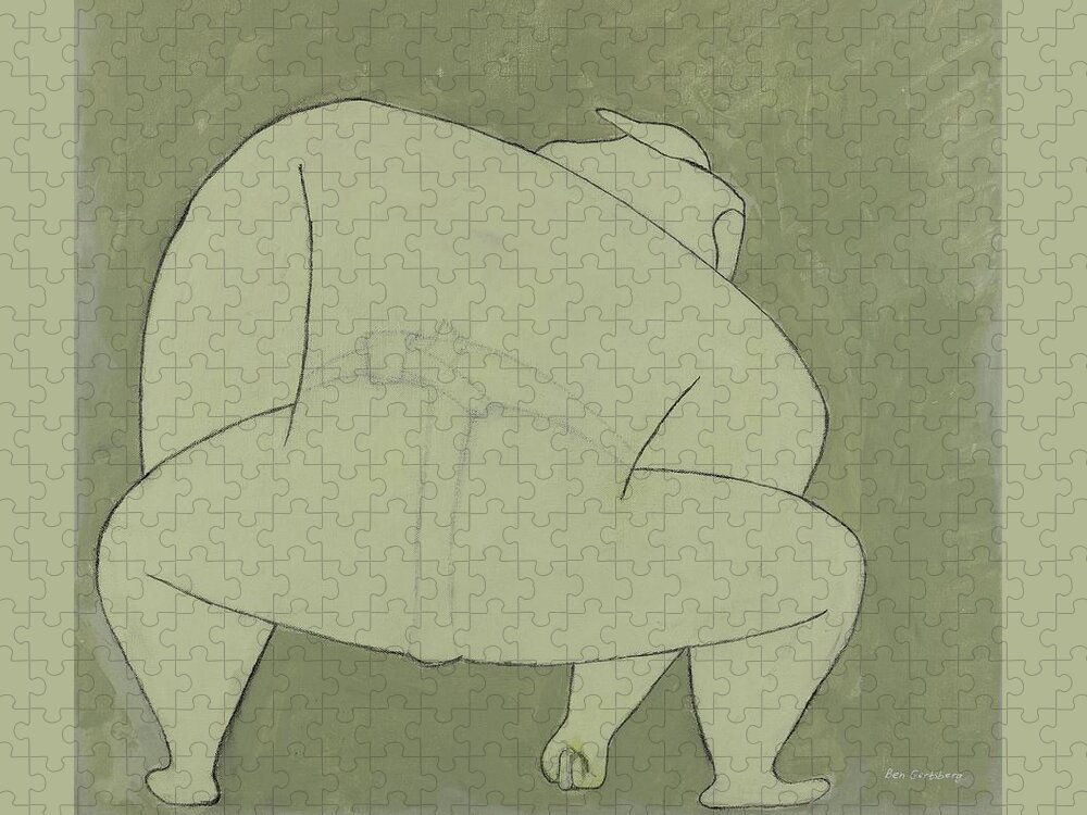 Figurative Jigsaw Puzzle featuring the painting Sumo Wrestler by Ben and Raisa Gertsberg