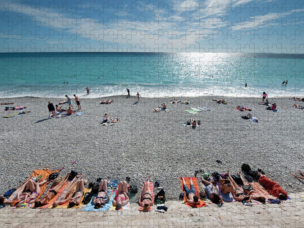 People Jigsaw Puzzle featuring the photograph Sun Bathing by Thomas Winz