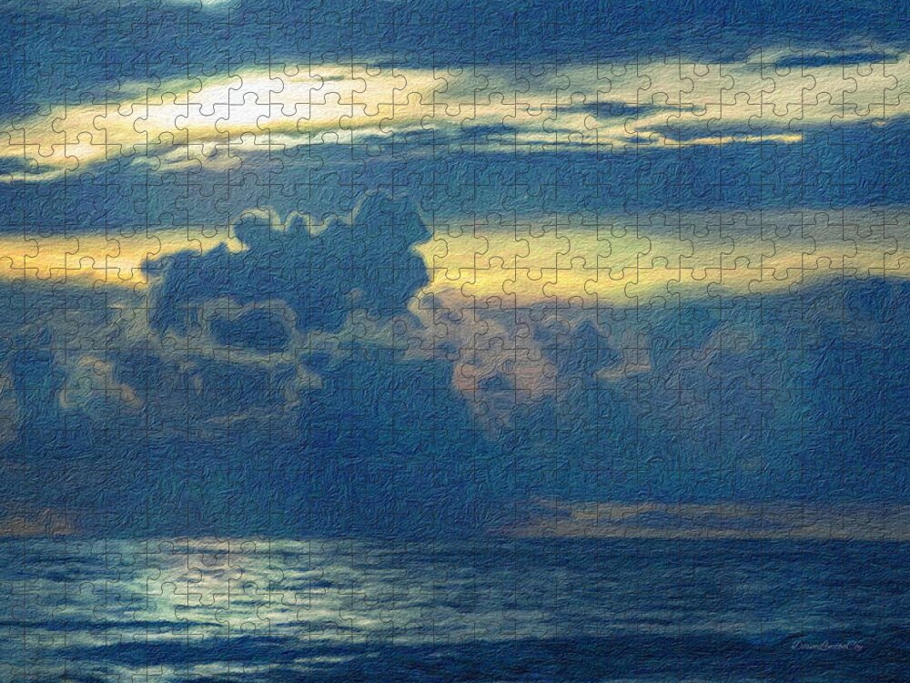 Ocean Jigsaw Puzzle featuring the photograph Sun Rises on the Ocean by Diane Lindon Coy