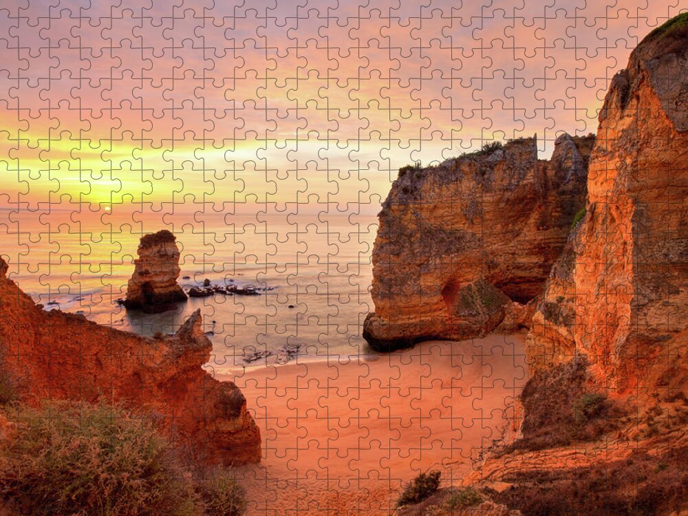 Algarve Jigsaw Puzzle featuring the photograph Sunrise At Dona Ana by M Swiet Productions