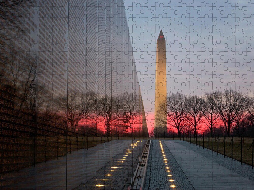 Tranquil Jigsaw Puzzle featuring the photograph Sunrise at the Memorial by Travis Rogers
