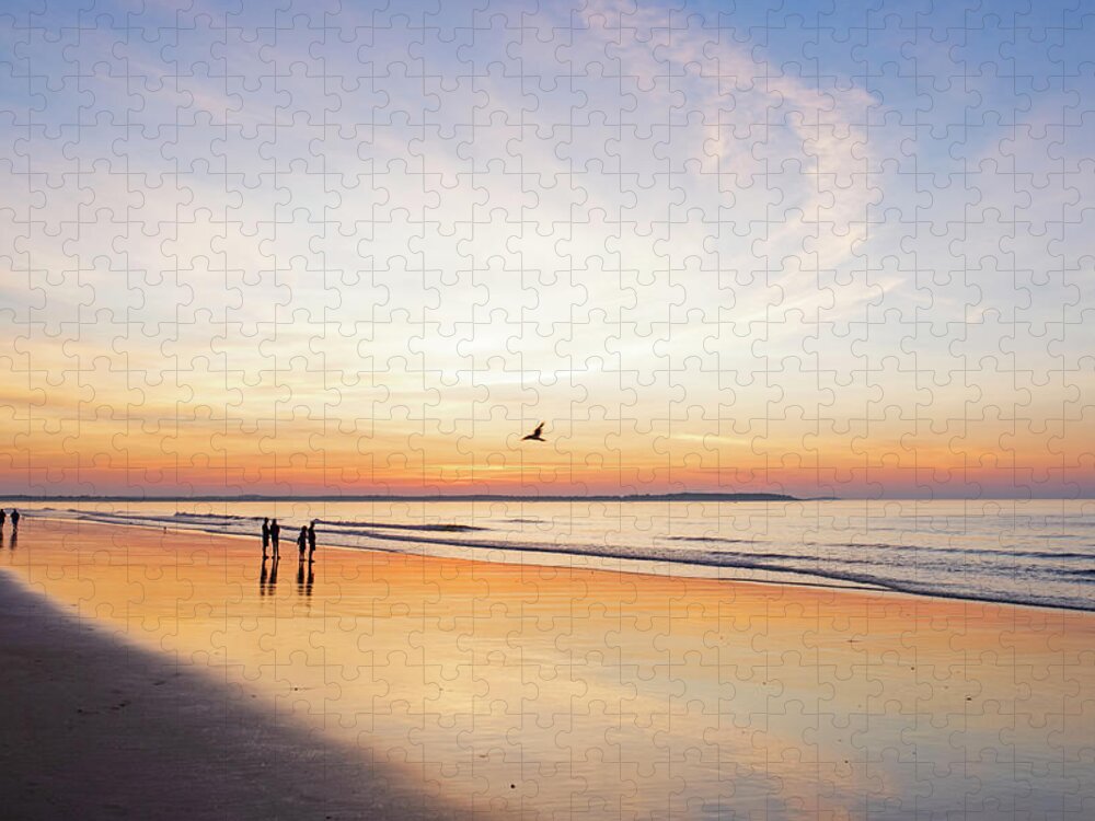 Old Jigsaw Puzzle featuring the photograph Sunrise on Old Orchard Beach Maine by Toby McGuire