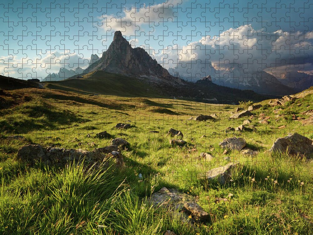 Tranquility Puzzle featuring the photograph Sunset At Giau Pass by Matteo Colombo
