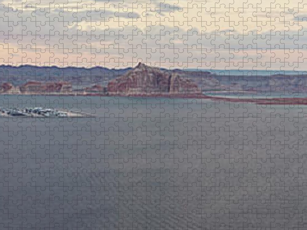Scenics Jigsaw Puzzle featuring the photograph Sunset At Lake Powell by Magnez2