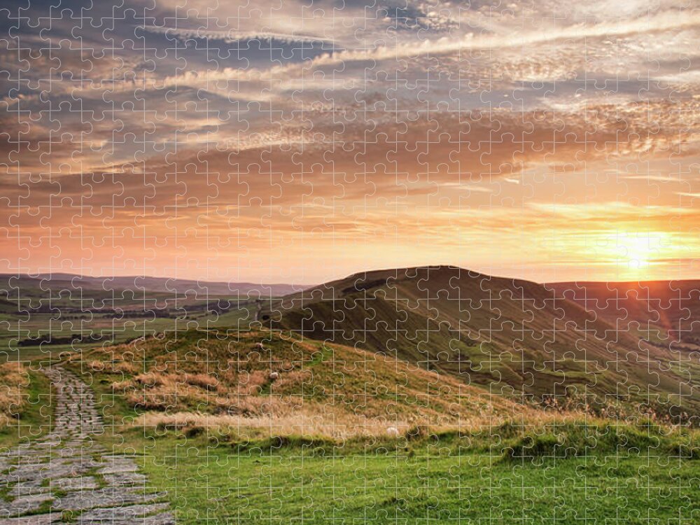 Tranquility Jigsaw Puzzle featuring the photograph Sunset From Mam Tor, Peak District by Verity E. Milligan