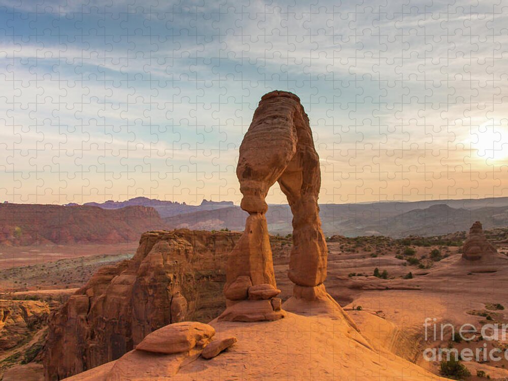 Outdoors Jigsaw Puzzle featuring the photograph Sunset Over Delicate Arch, Arches by Sumanth N