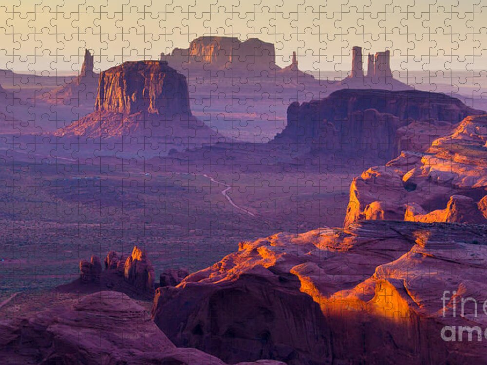 Southwest Jigsaw Puzzle featuring the photograph Sunset Over The Hunts Mesa by Ronnybas Frimages