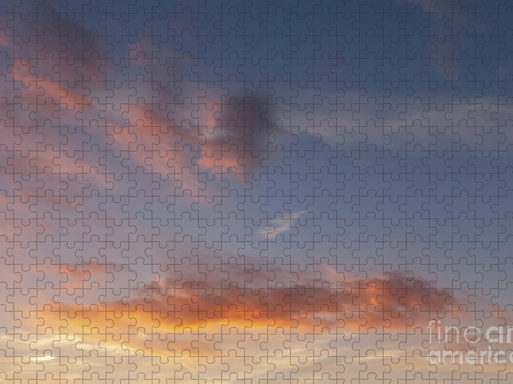 Clouds Jigsaw Puzzle featuring the photograph Sunset sky and pink clouds 428 by Simon Bratt